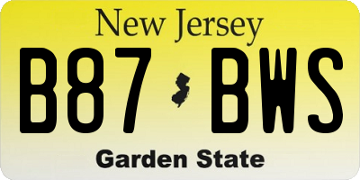 NJ license plate B87BWS