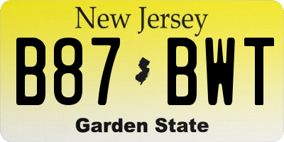 NJ license plate B87BWT