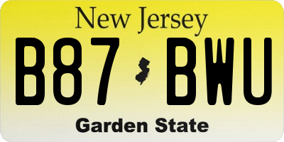 NJ license plate B87BWU