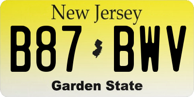 NJ license plate B87BWV