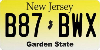 NJ license plate B87BWX