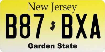 NJ license plate B87BXA