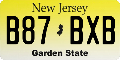 NJ license plate B87BXB