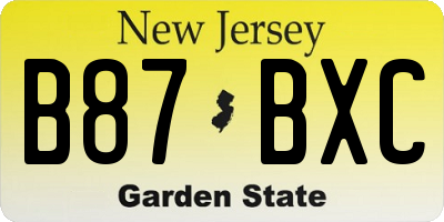 NJ license plate B87BXC