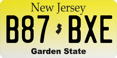 NJ license plate B87BXE