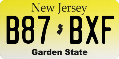 NJ license plate B87BXF