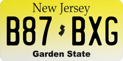 NJ license plate B87BXG