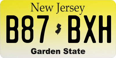 NJ license plate B87BXH