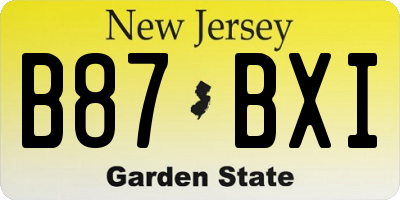NJ license plate B87BXI