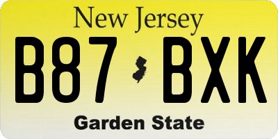 NJ license plate B87BXK