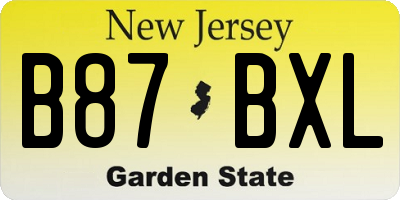 NJ license plate B87BXL