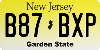 NJ license plate B87BXP