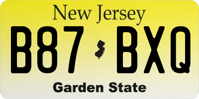 NJ license plate B87BXQ