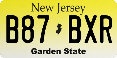 NJ license plate B87BXR