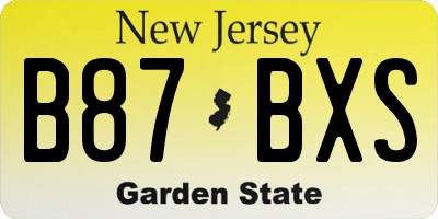 NJ license plate B87BXS
