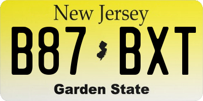 NJ license plate B87BXT