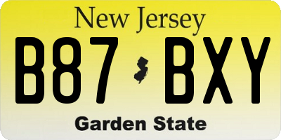 NJ license plate B87BXY