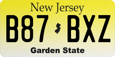 NJ license plate B87BXZ