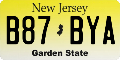 NJ license plate B87BYA