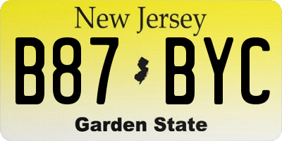 NJ license plate B87BYC