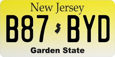 NJ license plate B87BYD