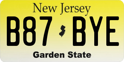 NJ license plate B87BYE