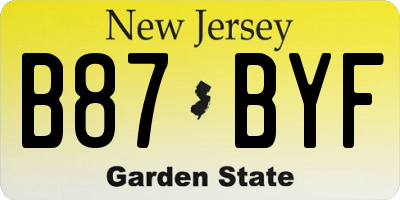NJ license plate B87BYF