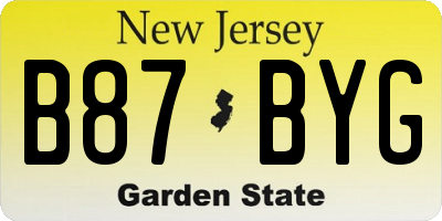 NJ license plate B87BYG