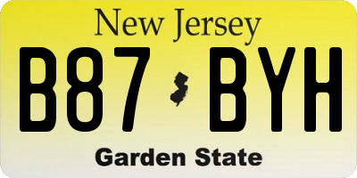NJ license plate B87BYH