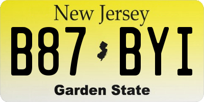 NJ license plate B87BYI
