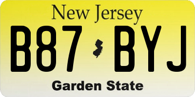 NJ license plate B87BYJ