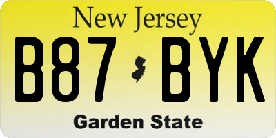 NJ license plate B87BYK