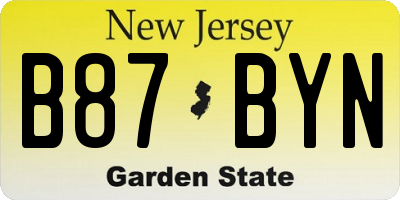 NJ license plate B87BYN