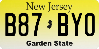 NJ license plate B87BYO