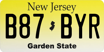 NJ license plate B87BYR