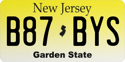 NJ license plate B87BYS