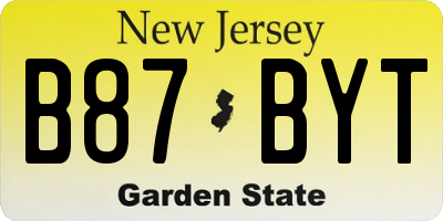 NJ license plate B87BYT