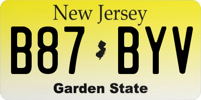 NJ license plate B87BYV