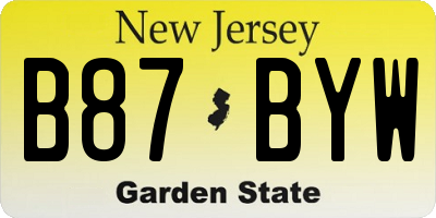 NJ license plate B87BYW