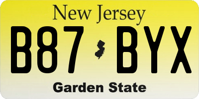NJ license plate B87BYX