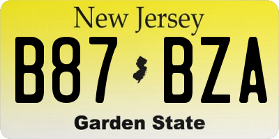 NJ license plate B87BZA