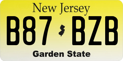 NJ license plate B87BZB