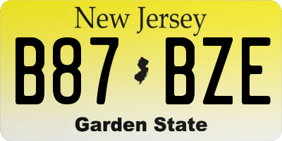 NJ license plate B87BZE