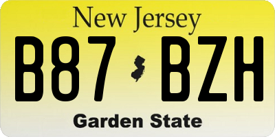 NJ license plate B87BZH