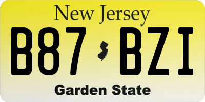 NJ license plate B87BZI