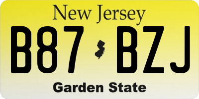 NJ license plate B87BZJ