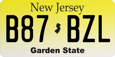NJ license plate B87BZL