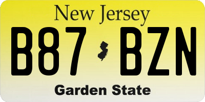 NJ license plate B87BZN