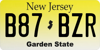 NJ license plate B87BZR