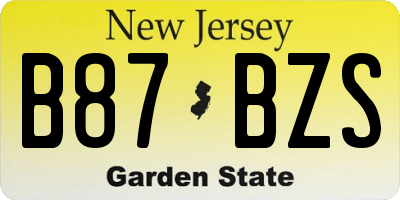 NJ license plate B87BZS